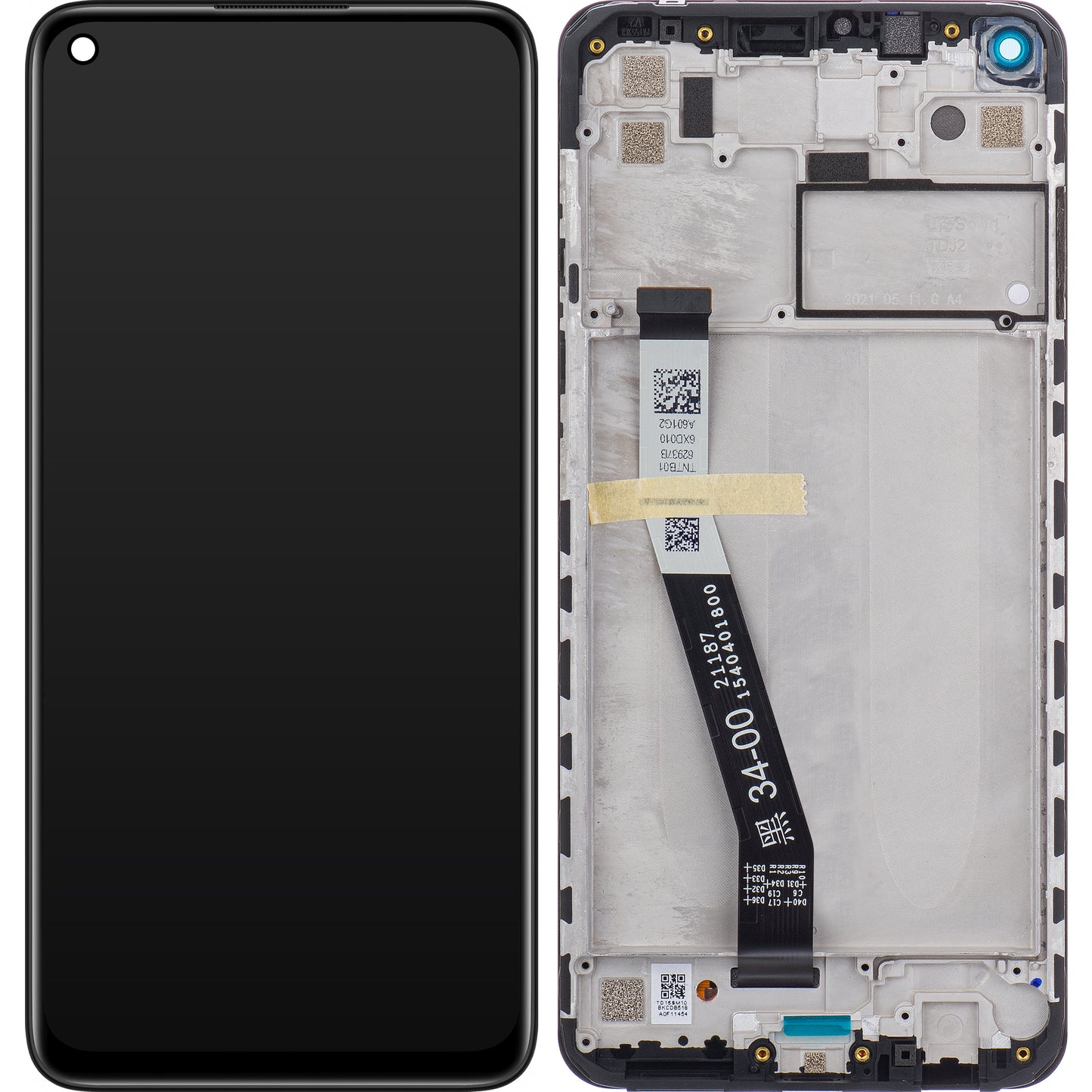Ekran sa dodirnim ekranom Xiaomi Redmi Note 9, sa ramom, crni, Service Pack 560003J15S00
