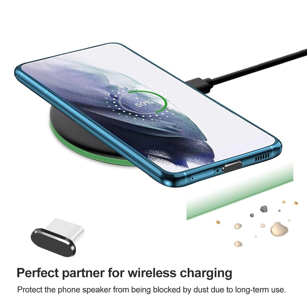 Čep protiv prašine za port telefona Techsuit AD1, USB-C, Set 4 komada, Crna