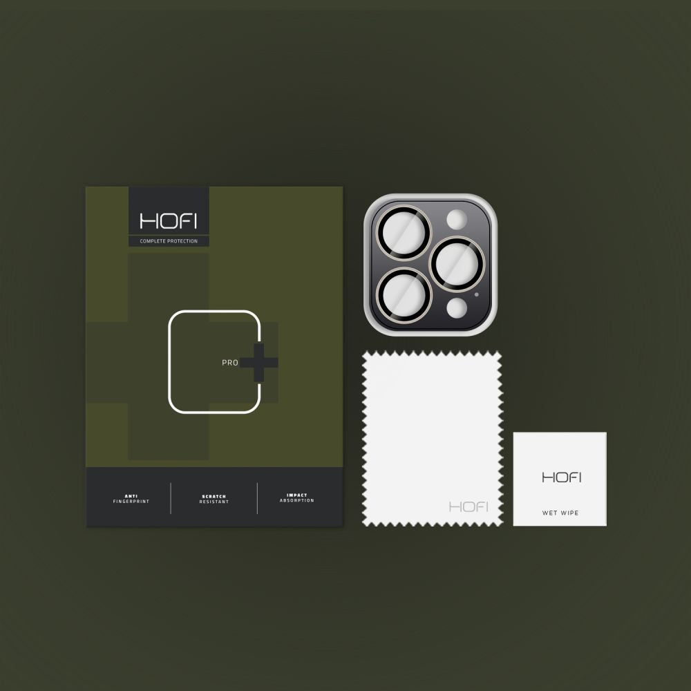 Folija za zaštitu zadnje kamere HOFI CamRing PRO+ za Apple iPhone 16 Pro Max / 16 Pro, Kaljeno staklo, Siva