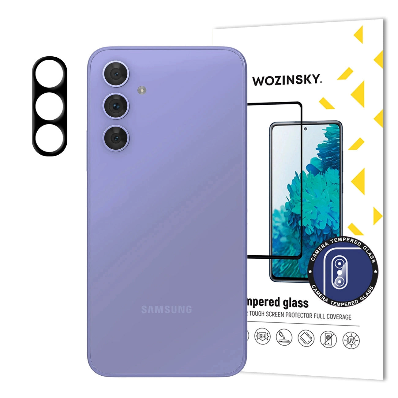 Zaštitna folija za zadnju kameru WZK za Samsung Galaxy S25+ S936, Kaljeno staklo, Crna