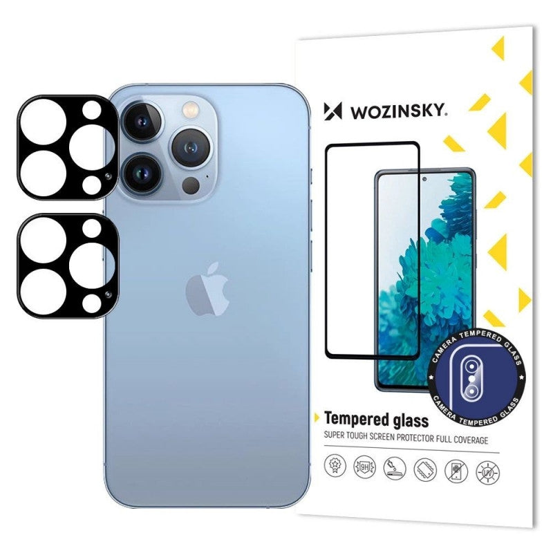 Folija za zaštitu zadnje kamere WZK za Apple iPhone 17, Kaljeno staklo, Set 2 komada, Crna