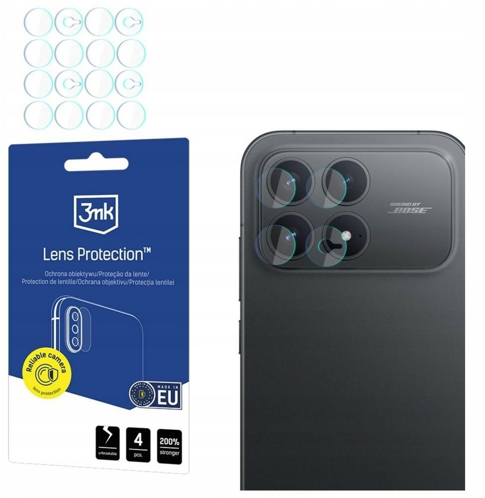 Zaštitna folija za zadnju kameru 3MK Lens za Xiaomi Poco F8 Pro, Fleksibilno staklo, Set od 4 komada, Providna
