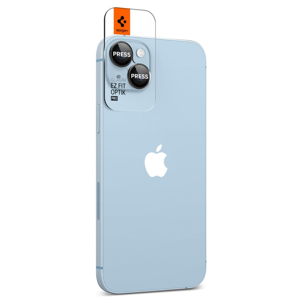 Zaštitna folija za zadnju kameru Spigen GlastR EZ FIT Optik Pro za Apple iPhone 15 Plus / 15, Kaljeno staklo, Set od 2 komada, Crna AGL05213