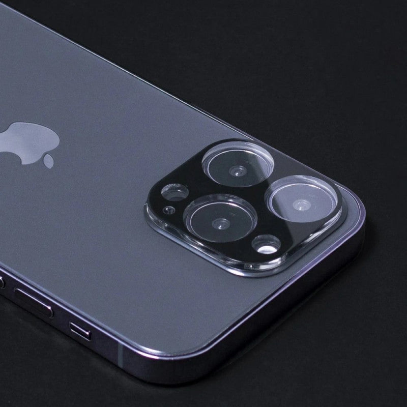 Folija za zaštitu zadnje kamere WZK za Apple iPhone 17, Kaljeno staklo, Set 2 komada, Crna