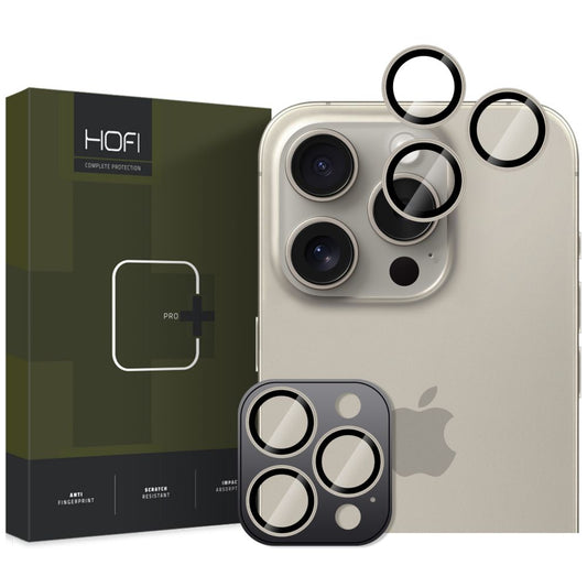 Folija za zaštitu zadnje kamere HOFI CamRing PRO+ za Apple iPhone 16 Pro Max / 16 Pro, Kaljeno staklo, Siva