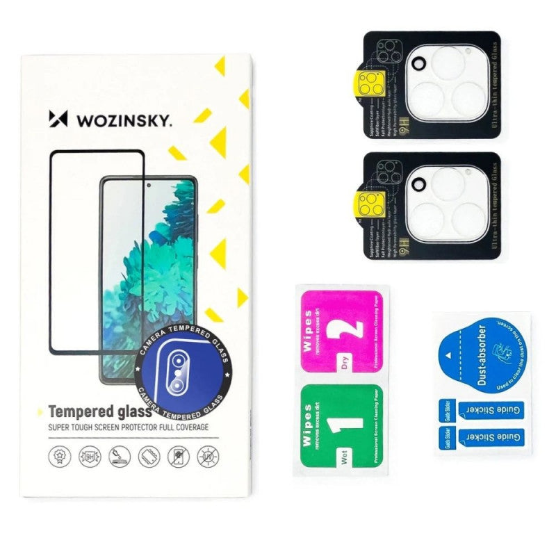 Folija za zaštitu zadnje kamere WZK za Apple iPhone 17 Pro, Kaljeno staklo, Set 2 komada, Crna