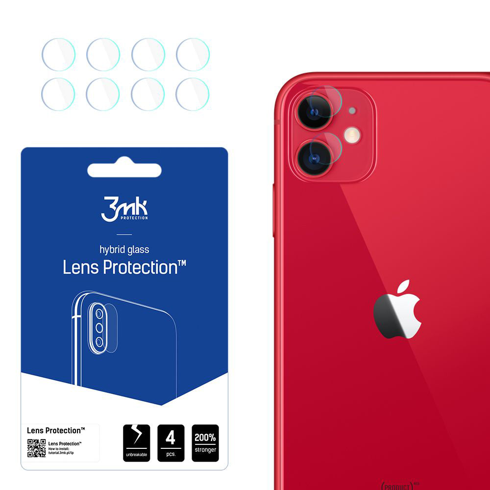 Zaštitna folija za zadnju kameru 3MK Protection za Apple iPhone 11, Fleksibilno staklo, Set od 4 komada, Providna