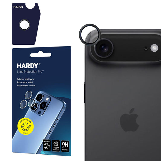 Folija za zaštitu zadnje kamere 3MK Hardy Protection Pro za Apple iPhone 17 Air, Kaljeno staklo, Crna