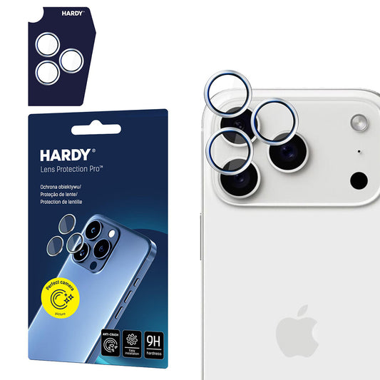 Folija za zaštitu zadnje kamere 3MK Hardy Protection Pro za Apple iPhone 17 Pro Max / 17 Pro, Kaljeno staklo, Srebrna