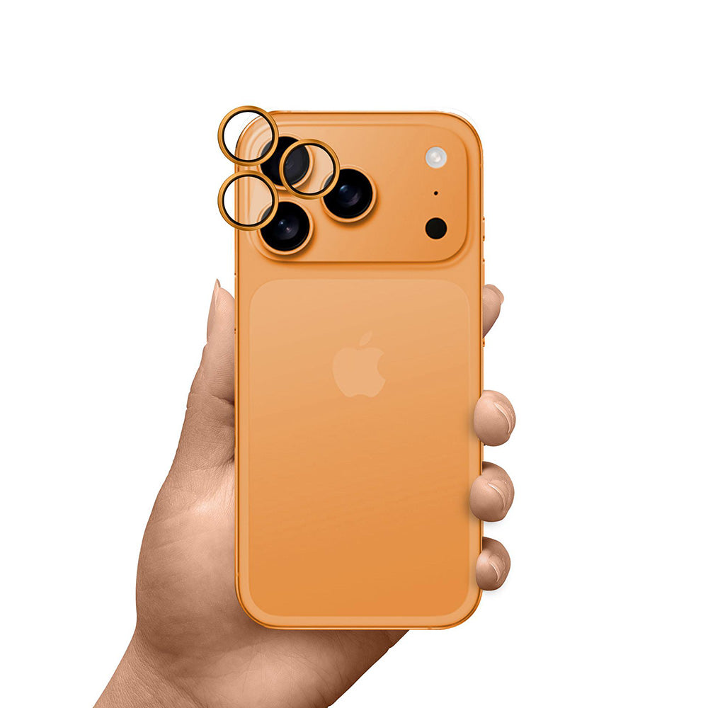 Folija za zaštitu zadnje kamere 3MK Hardy Protection Pro za Apple iPhone 17 Pro Max / 17 Pro, Kaljeno staklo, Narandžasta