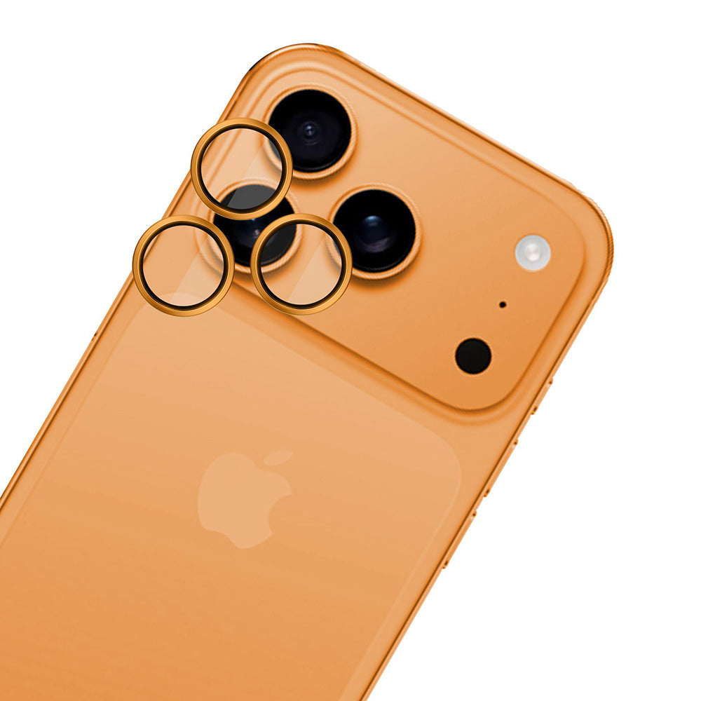 Folija za zaštitu zadnje kamere 3MK Hardy Protection Pro za Apple iPhone 17 Pro Max / 17 Pro, Kaljeno staklo, Narandžasta