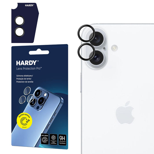 Folija za zaštitu zadnje kamere 3MK Hardy Protection Pro za Apple iPhone 17, Kaljeno staklo, Crna