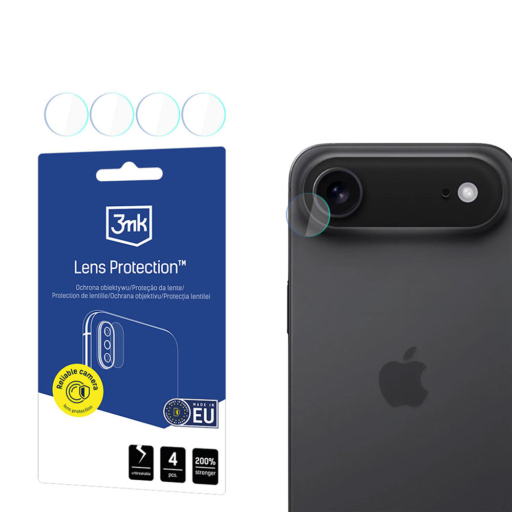 Folija za zaštitu zadnje kamere 3MK Protection za Apple iPhone 17 Air, Fleksibilno staklo, Set od 4 komada, Providna