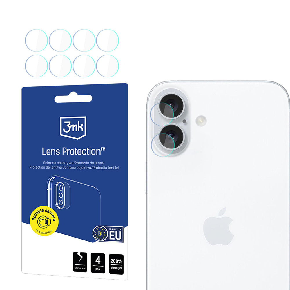 Folija za zaštitu zadnje kamere 3MK Protection za Apple iPhone 17, Fleksibilno staklo, Set od 4 komada, Providna