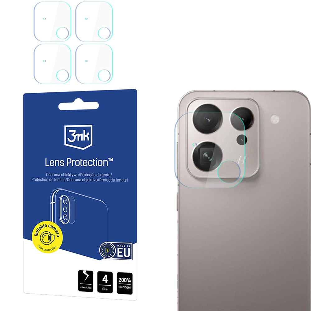 Folija za zaštitu zadnje kamere 3MK Protection za Oppo Find X9, Kaljeno staklo, Set od 4 komada, Providna