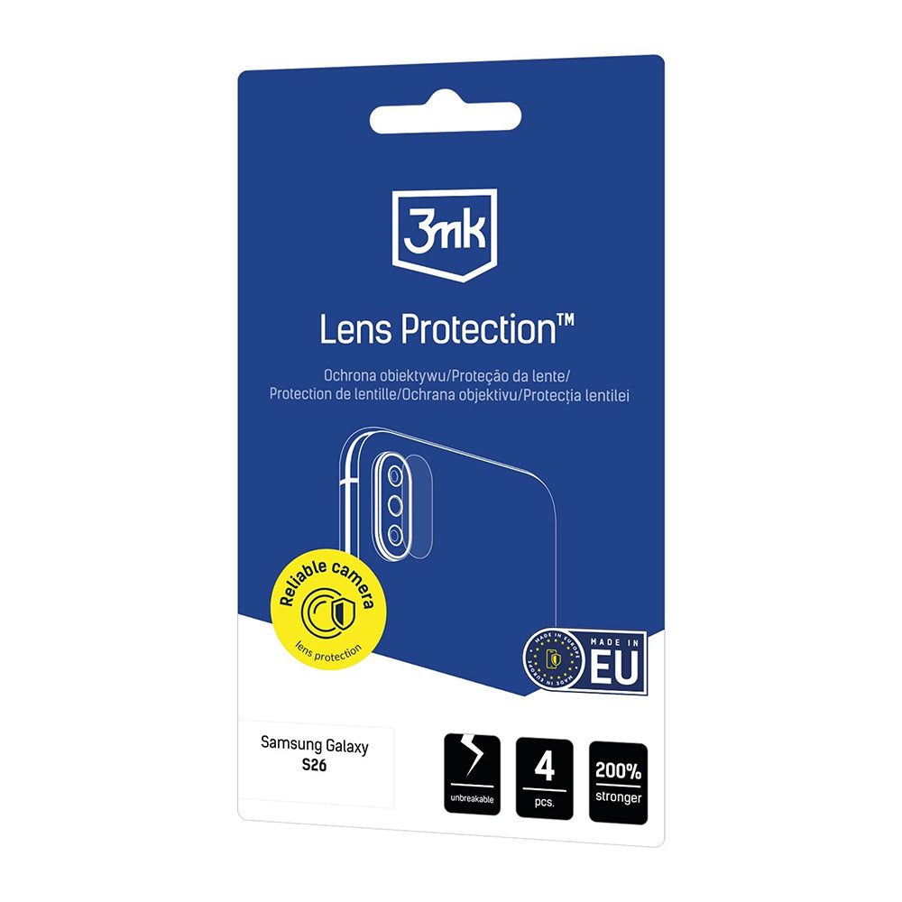 Folija za zaštitu zadnje kamere 3MK Protection za Samsung Galaxy S26 S942, Kaljeno staklo, Set od 4 komada, Providna