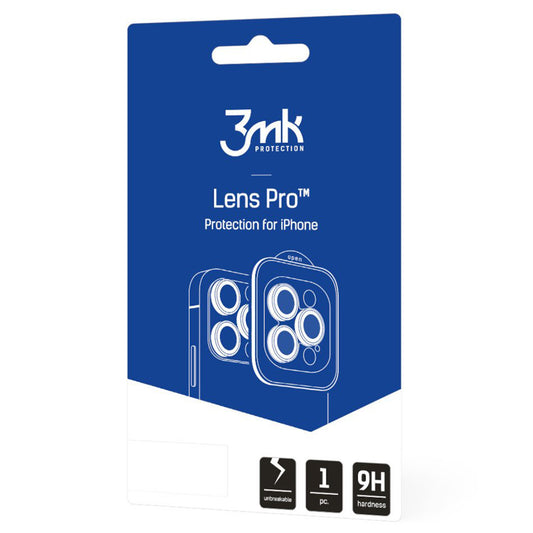 Folija za zaštitu zadnje kamere 3MK Protection Pro za Apple iPhone 17 Pro Max / 17 Pro, Kaljeno staklo, Višebojna