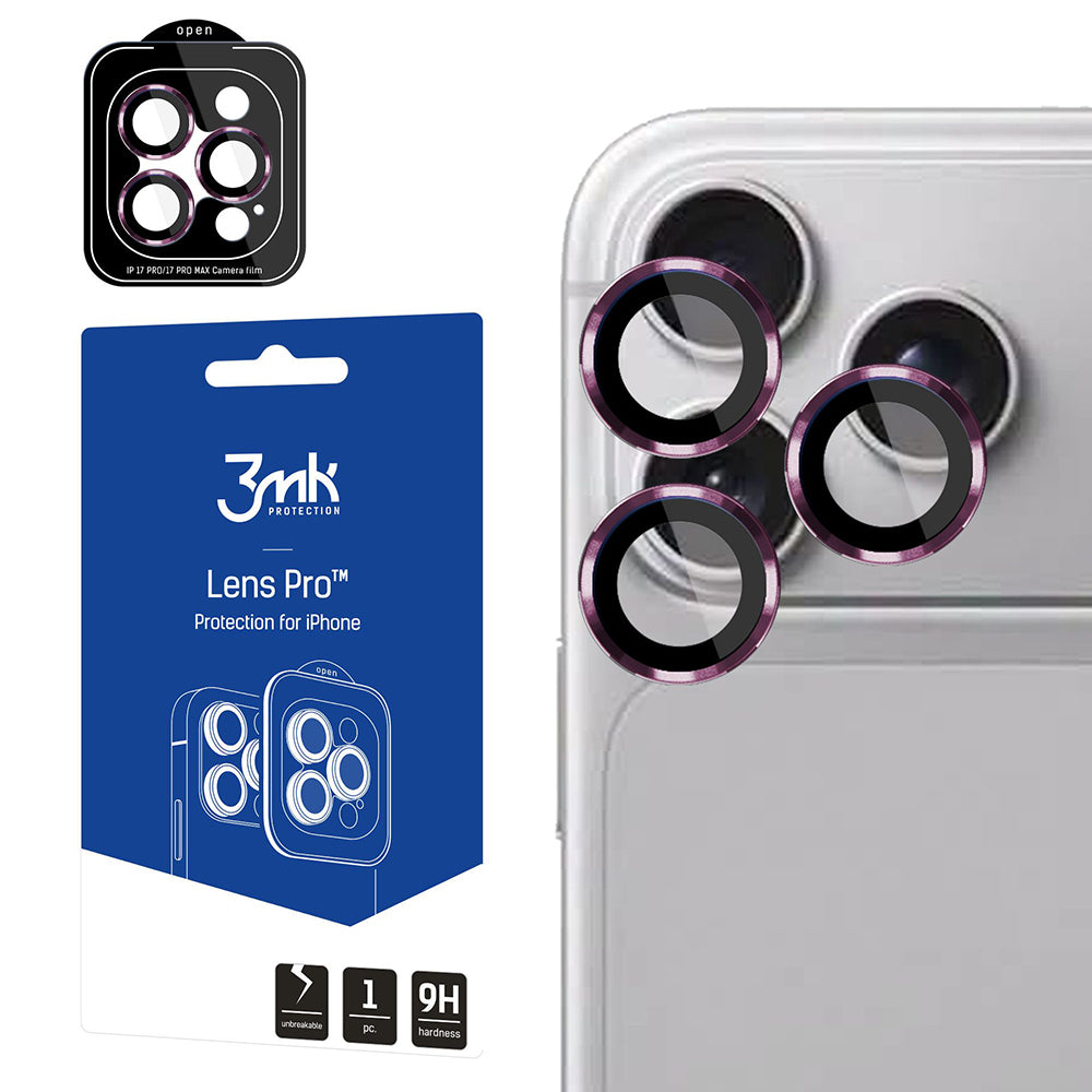 Zaštitna folija za zadnju kameru 3MK Protection Pro za Apple iPhone 18 Pro / 18 Pro Max, Kaljeno staklo, Bordo