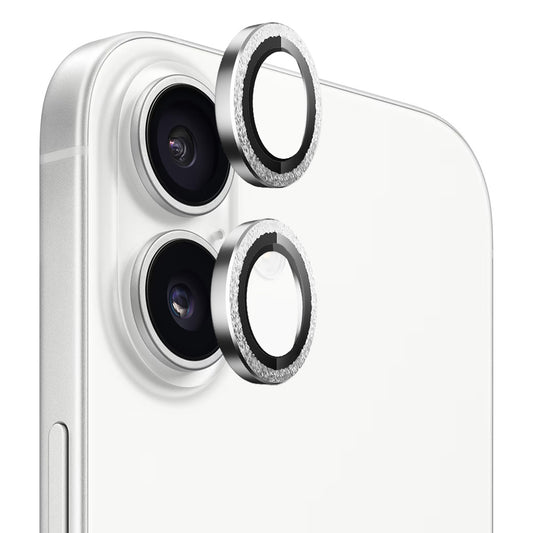 Folija za zaštitu zadnje kamere Blueo Glitter Diamond Metal Frame za Apple iPhone 17, Kaljeno staklo, Srebrna