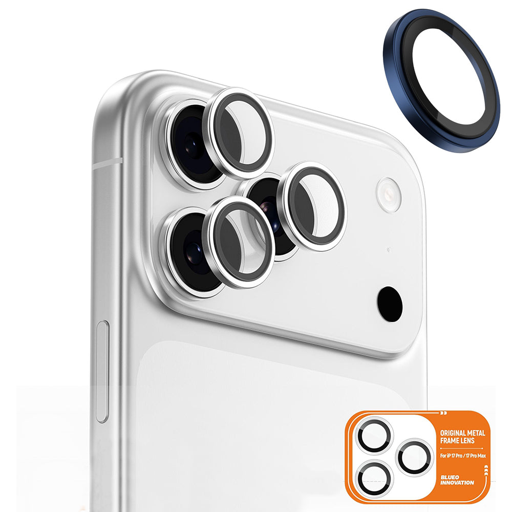 Folija za zaštitu zadnje kamere Blueo Metal Frame za Apple iPhone 17 Pro Max / 17 Pro, Kaljeno staklo, Tamnoplava
