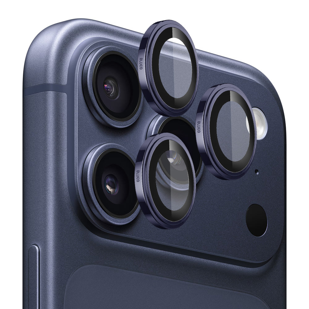 Folija za zaštitu zadnje kamere Blueo Sapphire Crystal za Apple iPhone 17 Pro Max / 17 Pro, Kaljeno staklo, Tamnoplava