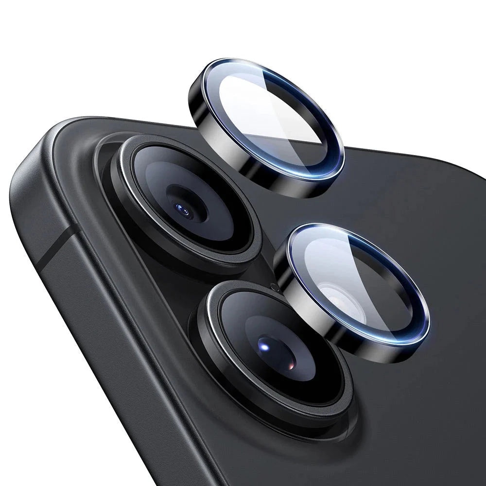Folija za zaštitu zadnje kamere ESR Armorite za Apple iPhone 17 / 16 Plus / 16, Kaljeno staklo, Set 2 komada, Crna