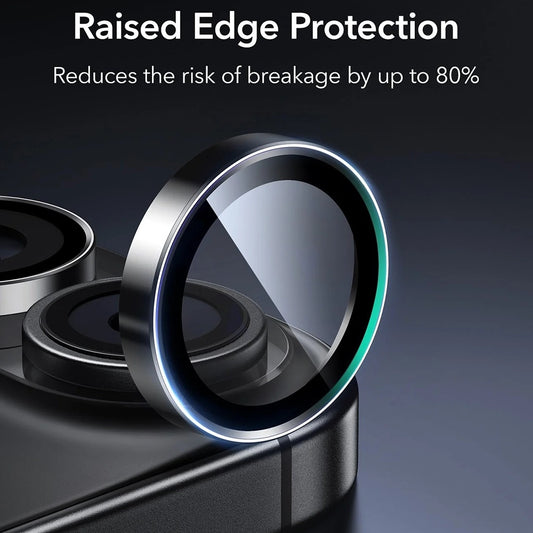 Folija za zaštitu zadnje kamere ESR Armorite za Apple iPhone 17 / 16 Plus / 16, Kaljeno staklo, Set 2 komada, Crna