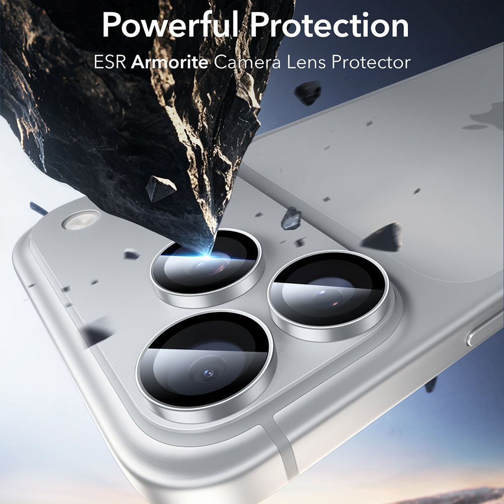 Zaštitna folija za zadnju kameru ESR Armorite za Apple iPhone 18 Pro / 18 Pro max, kaljeno staklo, srebrna