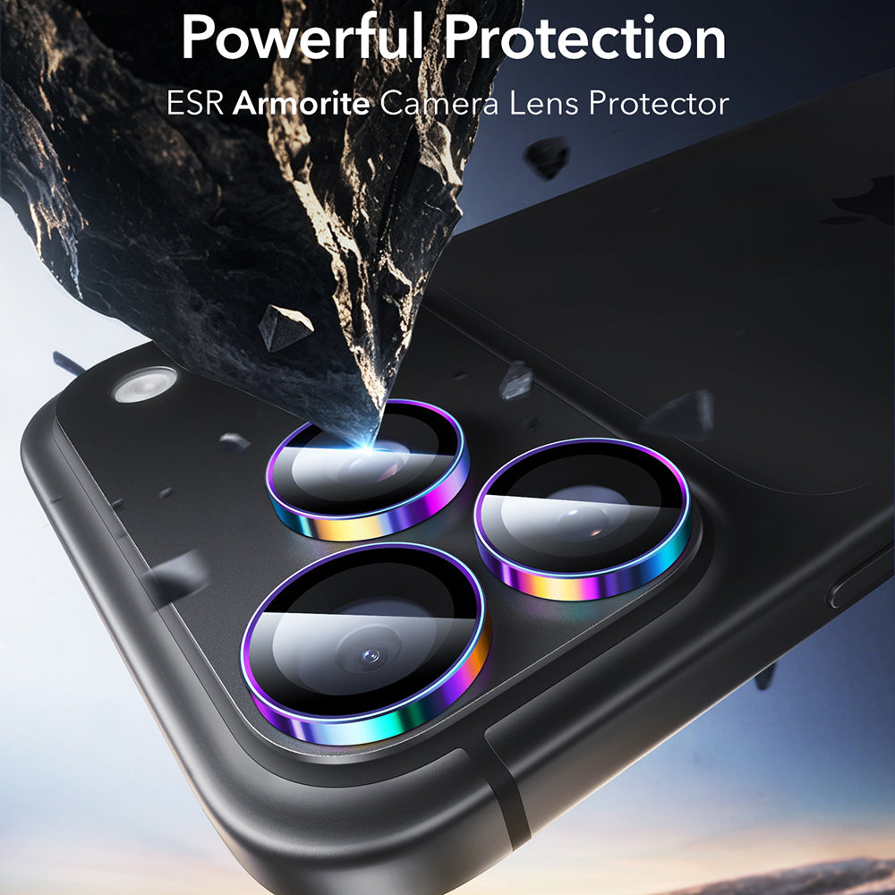Zaštitna folija za zadnju kameru ESR Armorite za Apple iPhone 18 Pro / 18 Pro max, Kaljeno staklo, Višebojno