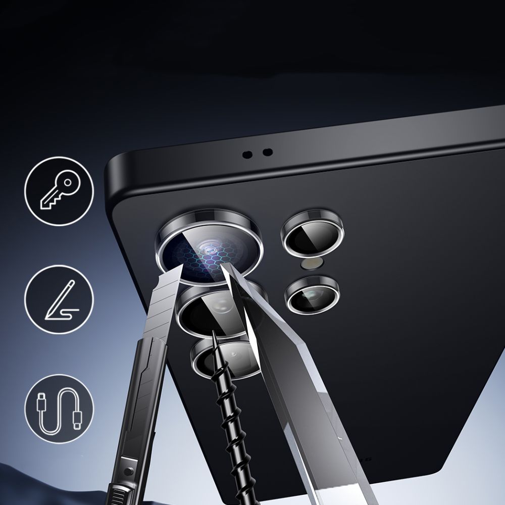 Folija za zaštitu zadnje kamere ESR Armorite za Samsung Galaxy S25 Ultra S938, Kaljeno staklo, Providna