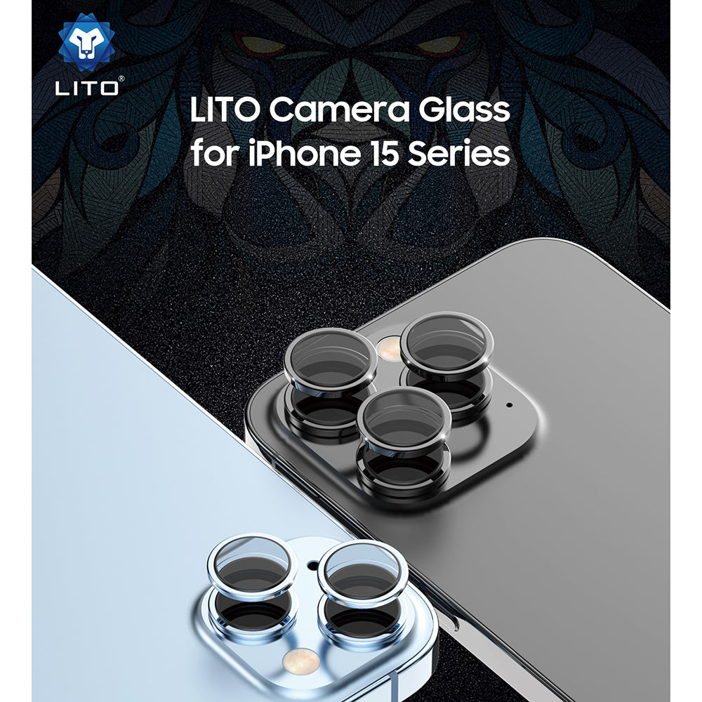Zaštitna folija za zadnju kameru Lito S+ za Apple iPhone 15 Pro Max / 15 Pro, Kaljeno staklo, Plava