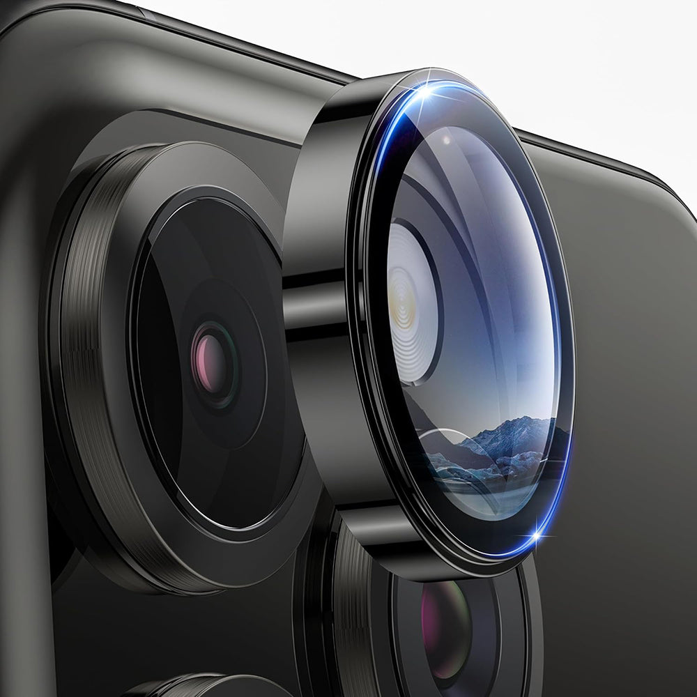 Zaštitna folija za zadnju kameru Lito S+ za Apple iPhone 16 Pro Max / 16 Pro, Kaljeno staklo, Crna