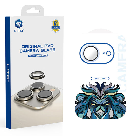 Folija za zaštitu zadnje kamere Lito Titanium AR za Apple iPhone 17 Air, Kaljeno staklo, Plava