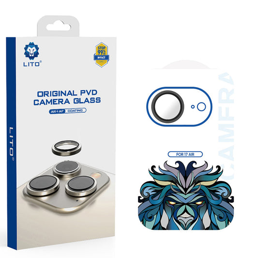 Folija za zaštitu zadnje kamere Lito Titanium AR za Apple iPhone 17 Air, Kaljeno staklo, Crna