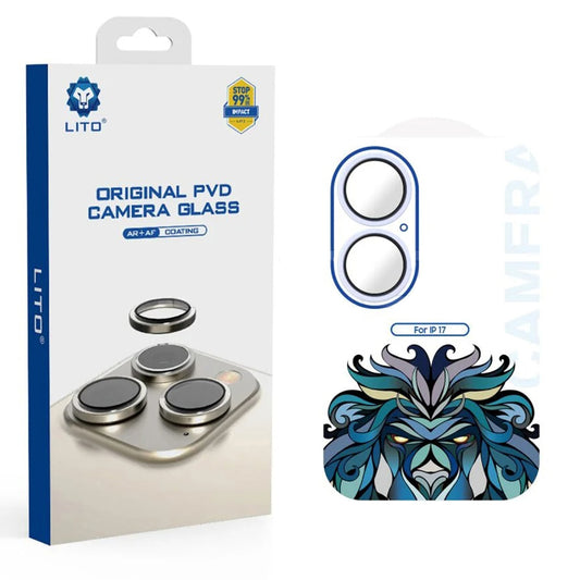 Folija za zaštitu zadnje kamere Lito Titanium AR za Apple iPhone 17, Kaljeno staklo, Plava