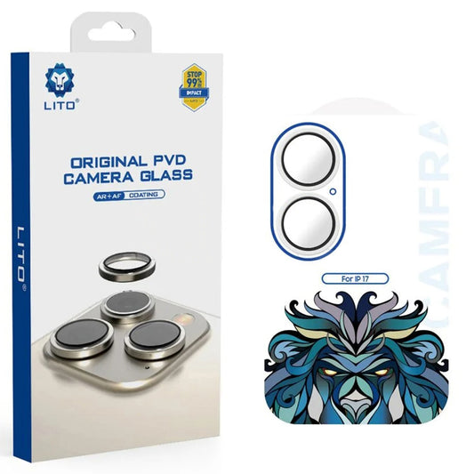 Folija za zaštitu zadnje kamere Lito Titanium AR za Apple iPhone 17, Kaljeno staklo, Srebrna