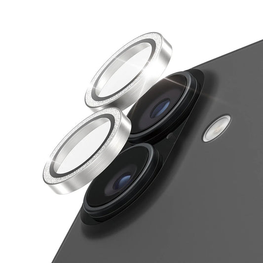 Zaštitna folija za zadnju kameru PanzerGlass Hoops Glitter za Apple iPhone 17 / 16 Plus / 16, Kaljeno staklo, Srebrna