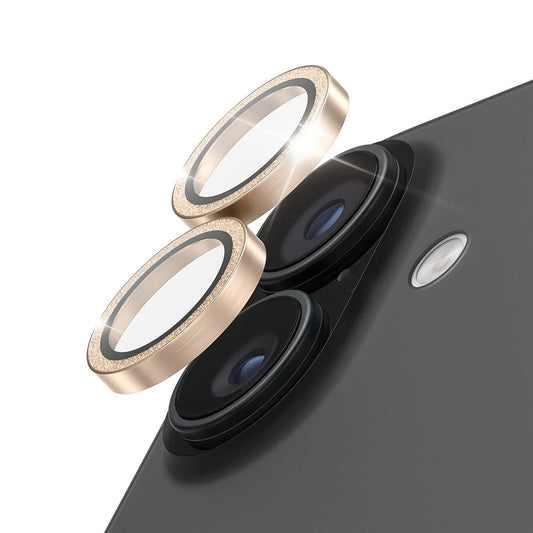 Zaštitna folija za zadnju kameru PanzerGlass Hoops Glitter za Apple iPhone 17 / 16 Plus / 16, Kaljeno staklo, Zlatna