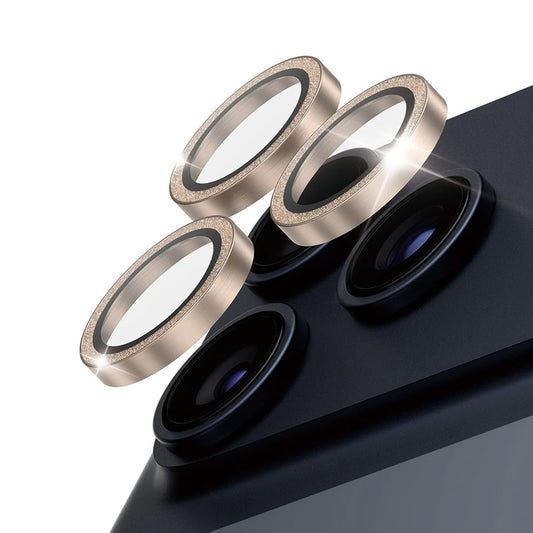 Zaštitna folija za zadnju kameru PanzerGlass Hoops Glitter za Apple iPhone 17 Pro Max / 17 Pro / 16 Pro Max / 16 Pro, Kaljeno staklo, Zlatna