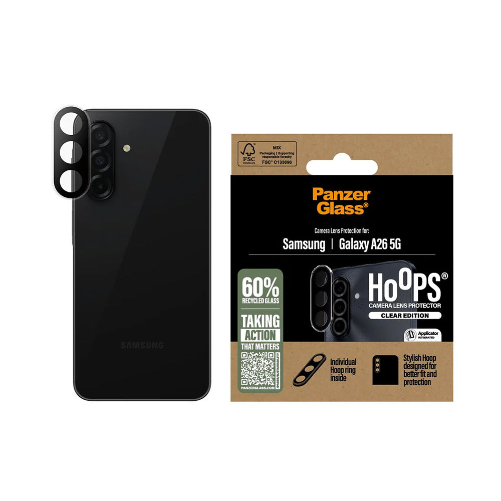 Folija za zaštitu zadnje kamere PanzerGlass Hoops za Samsung Galaxy A26 A266, Kaljeno staklo, Providna