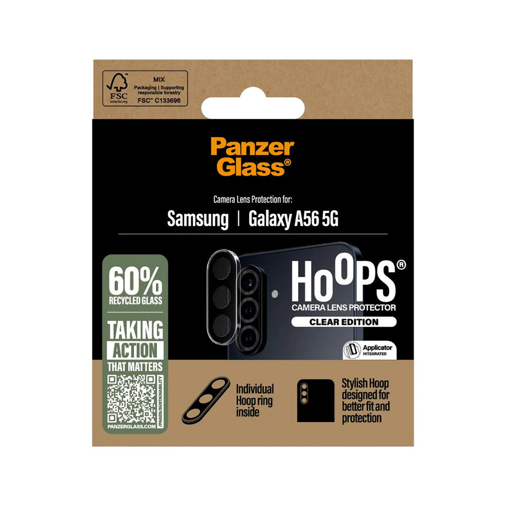 Folija za zaštitu zadnje kamere PanzerGlass Hoops za Samsung Galaxy A56 A566, Kaljeno staklo, Providna