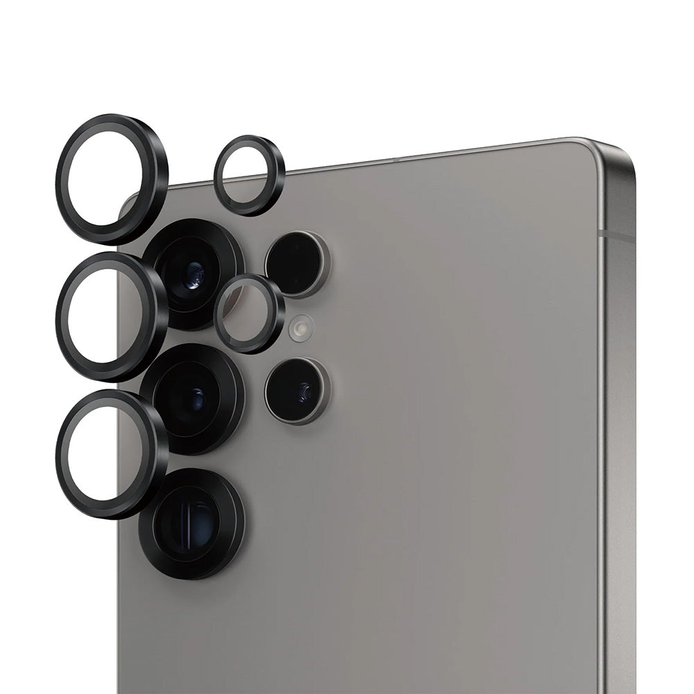 Folija za zaštitu zadnje kamere PanzerGlass Hoops za Samsung Galaxy S25 Ultra S938, Kaljeno staklo, Crna