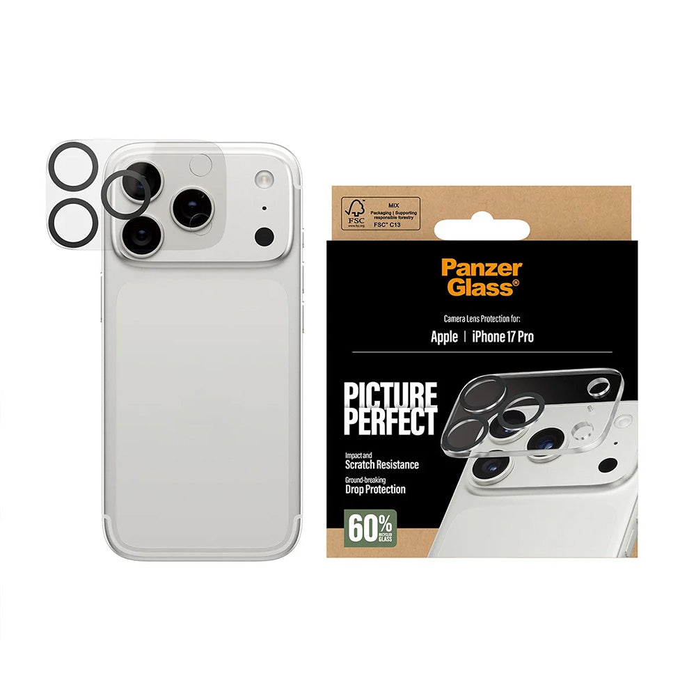 Zaštitna folija za zadnju kameru PanzerGlass PicturePerfect za Apple iPhone 17 Pro, Kaljeno staklo, Providno
