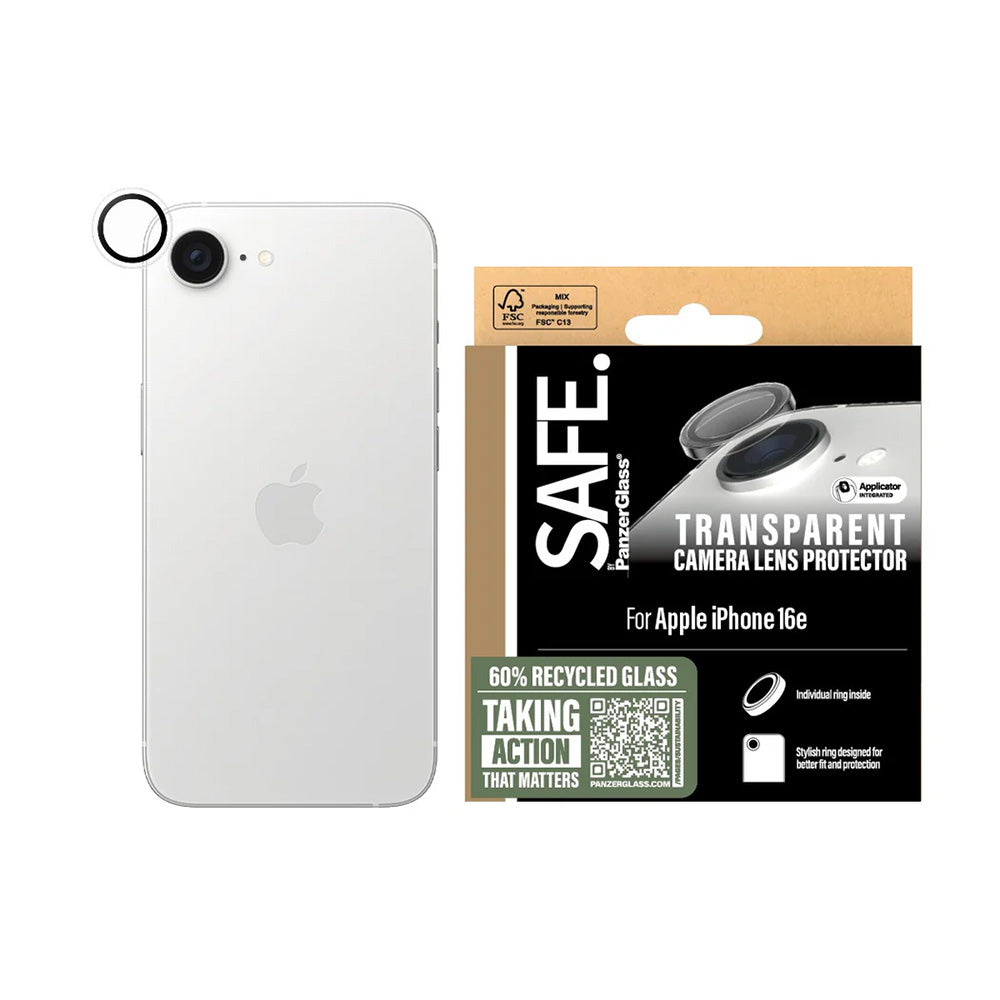 Folija za zaštitu zadnje kamere PanzerGlass Safe. za Apple iPhone 16e, Kaljeno staklo, Providno
