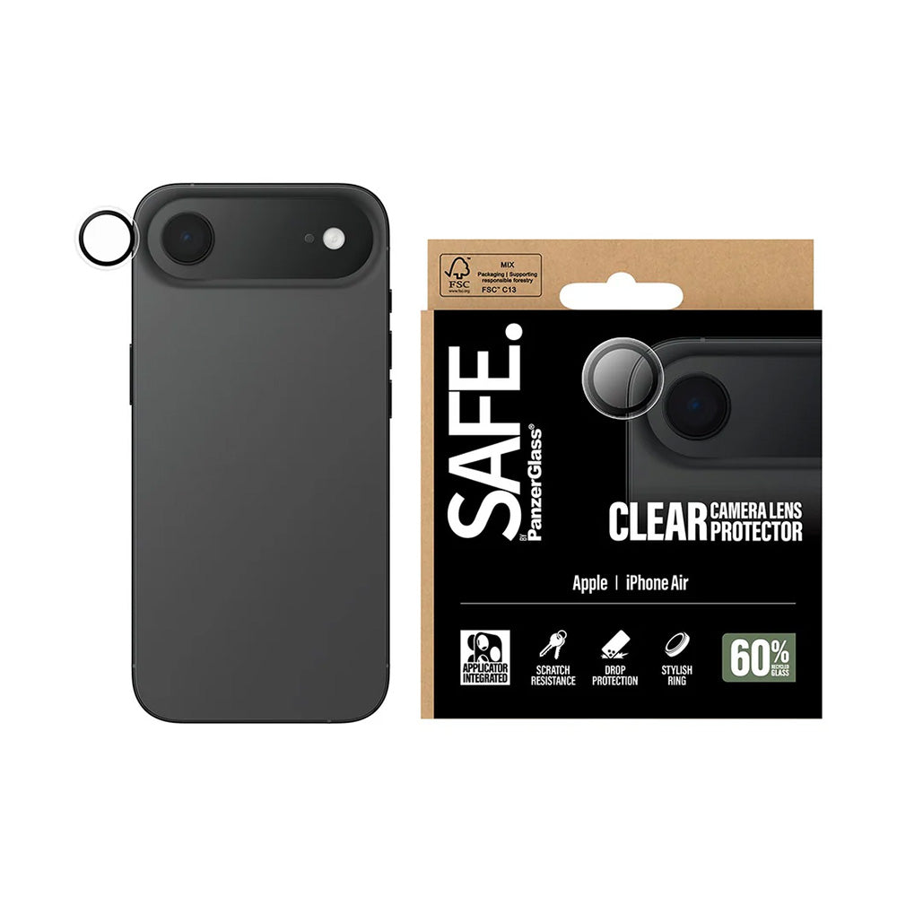 Folija za zaštitu zadnje kamere PanzerGlass Safe. za Apple iPhone 17 Air, Kaljeno staklo, Providno