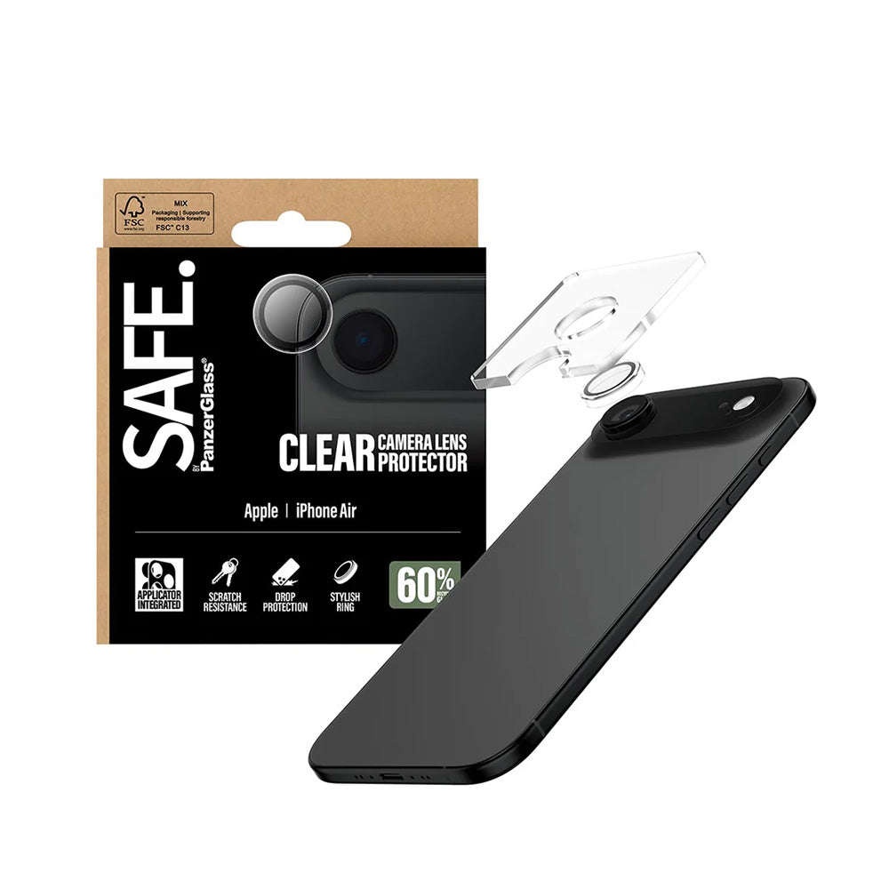 Folija za zaštitu zadnje kamere PanzerGlass Safe. za Apple iPhone 17 Air, Kaljeno staklo, Providno
