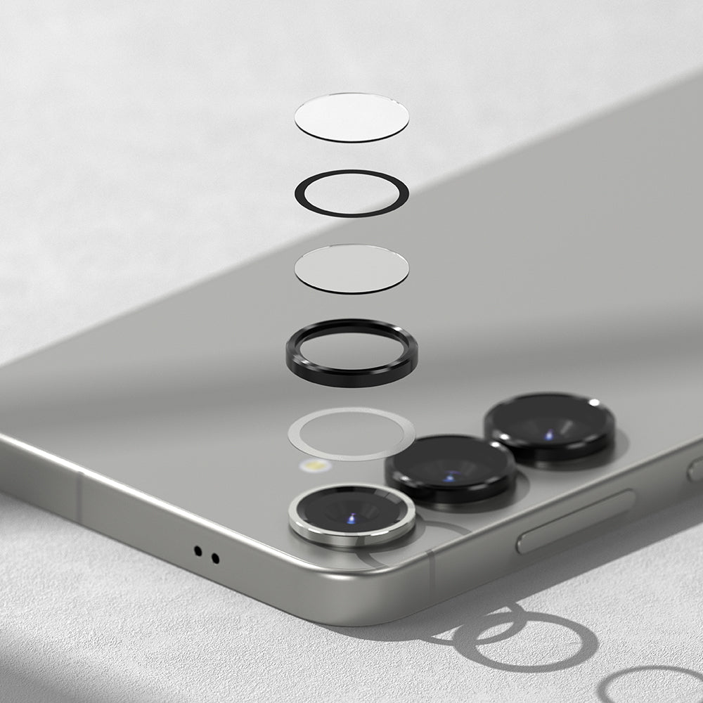 Folija za zaštitu zadnje kamere Ringke za Samsung Galaxy S25 S931, Kaljeno staklo, Crna