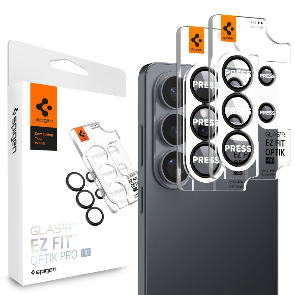 Zaštitna folija za zadnju kameru Spigen GlastR EZ FIT Optik Pro HD za Samsung Galaxy S26 Ultra S948, Kaljeno staklo, Set od 2 komada, Crna
