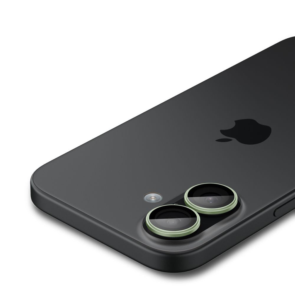 Folija za zaštitu zadnje kamere Spigen GlastR EZ FIT Optik Pro za Apple iPhone 17 / 16 Plus / 16, Kaljeno staklo, Set 2 komada, Zelena AGL10128