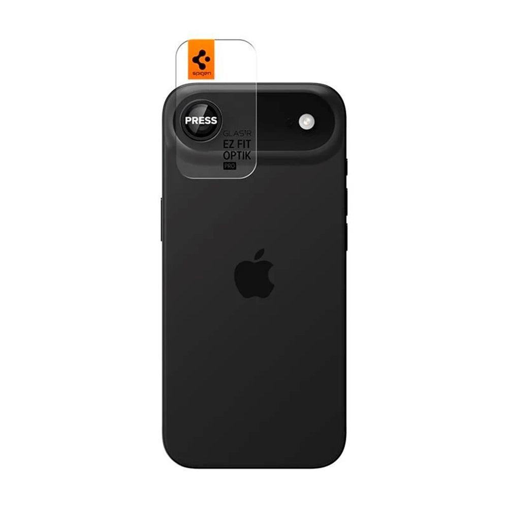 Folija za zaštitu zadnje kamere Spigen GlastR EZ FIT Optik Pro za Apple iPhone 17 Air, Kaljeno staklo, Set 2 komada, Crna AGL09863